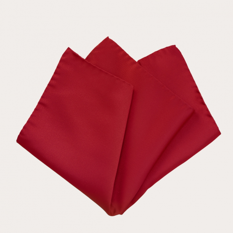 Burgundy pocket square in silk satin