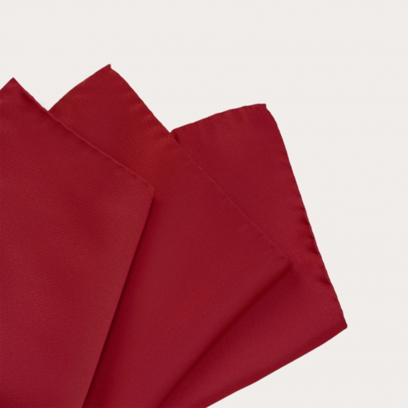 Burgundy pocket square in silk satin