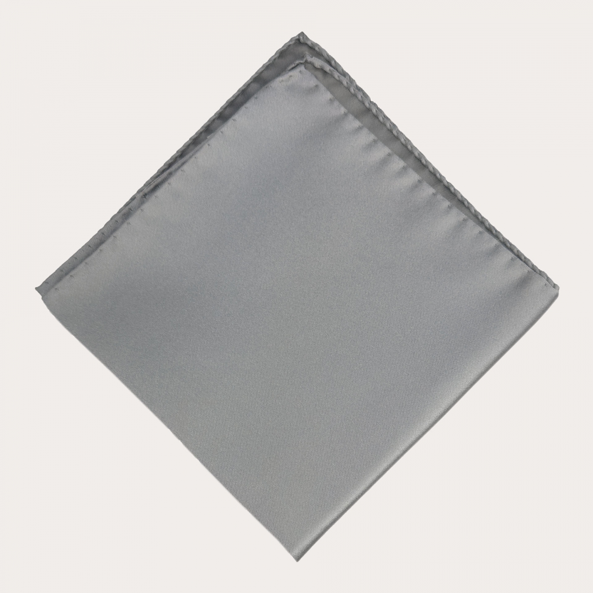 Grey silk satin pocket square