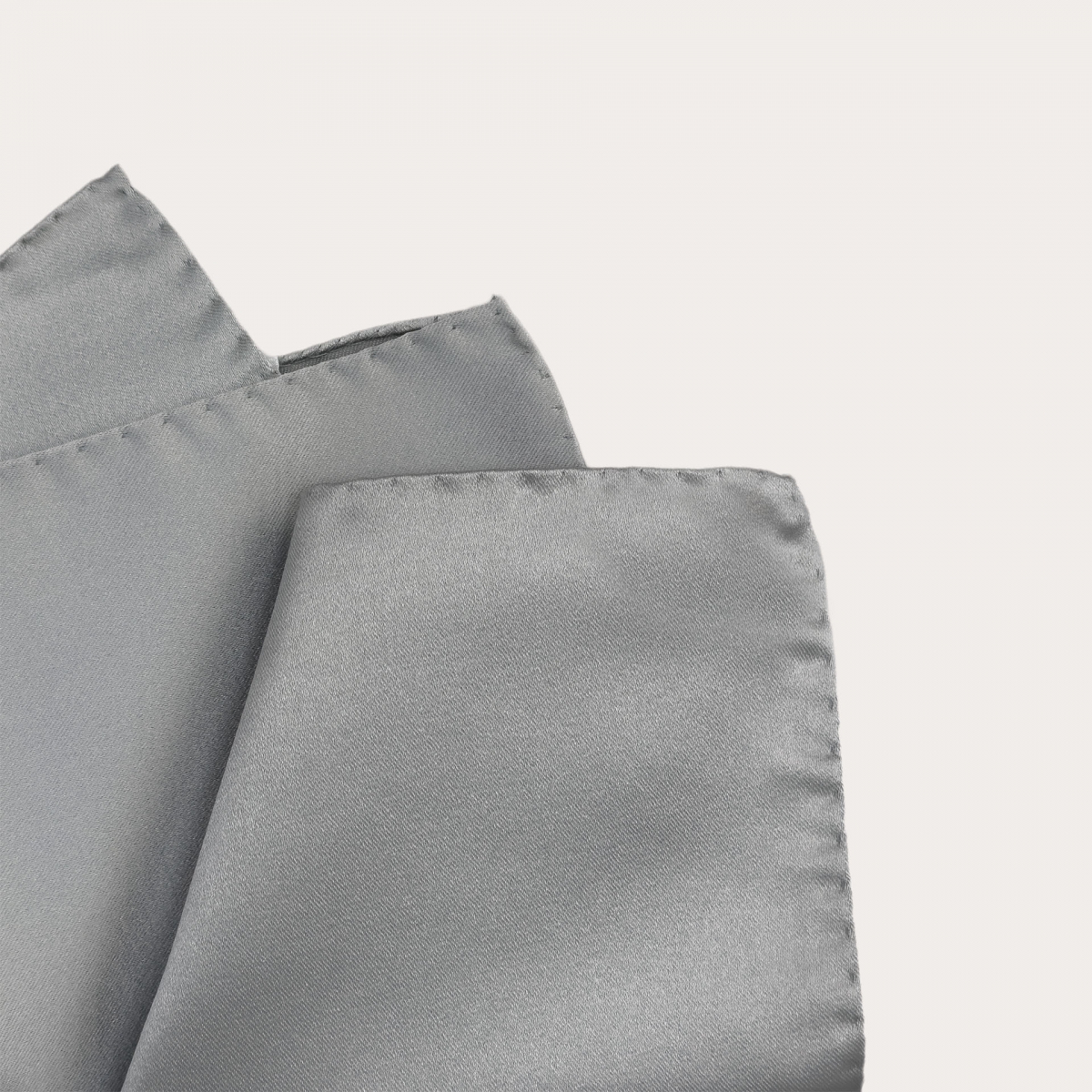 Grey silk satin pocket square