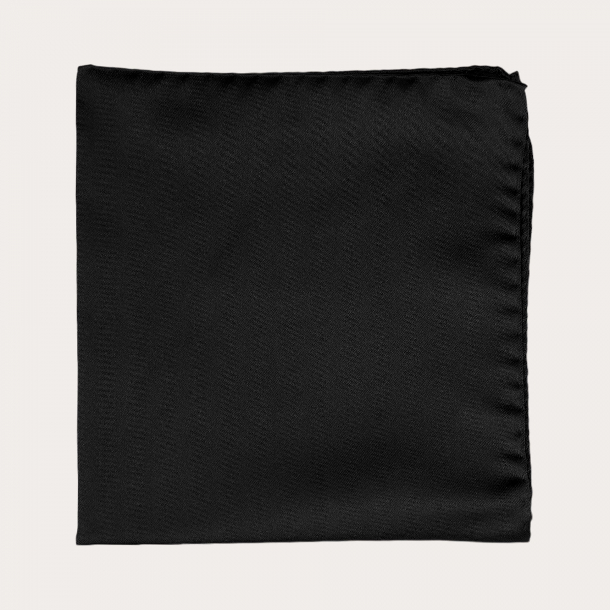 Pochette de costume en satin de soie noir