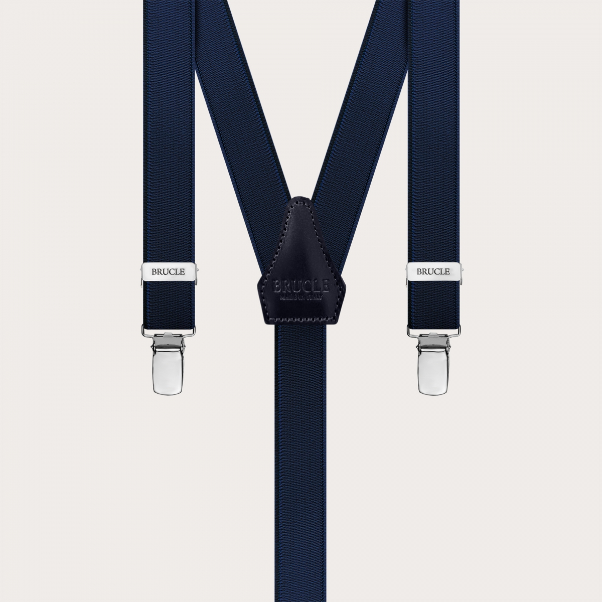 Tight suspenders in elastic blue satin, only clips