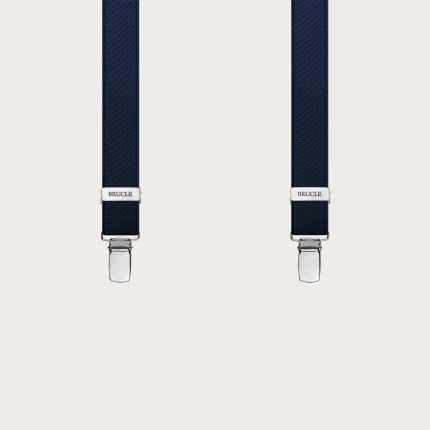 Bretelle strette in raso elastico blu solo clip