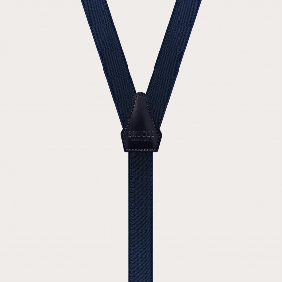 Tight suspenders in elastic blue satin, only clips