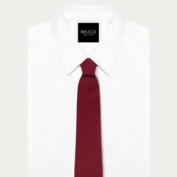 Classic burgundy silk satin tie