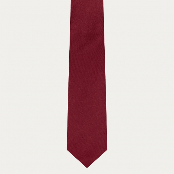 Classic burgundy silk satin tie