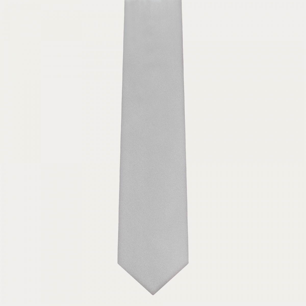 Pearl gray silk satin tie