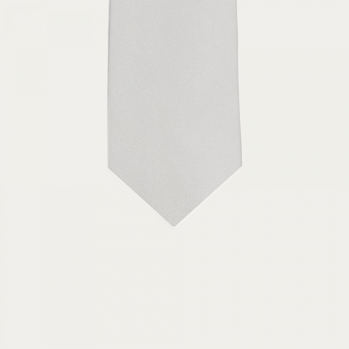 Narrow tie in pearl gray silk satin