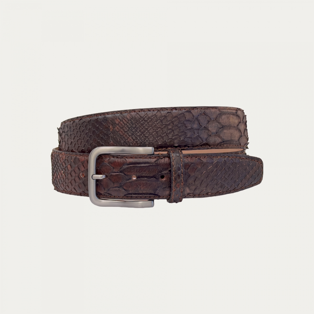 Original dark brown python belt