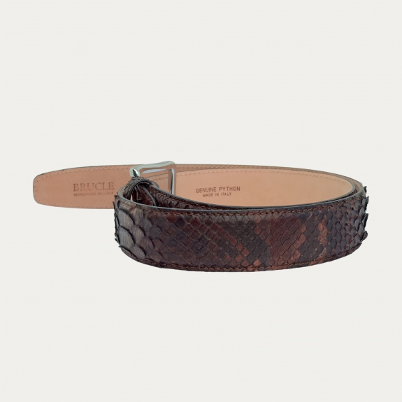 Ceinture haute en python marron foncé