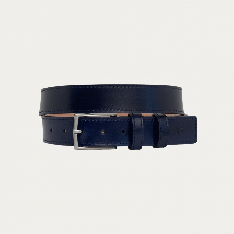 Ceinture bleu marine teintée à la main sans nickel