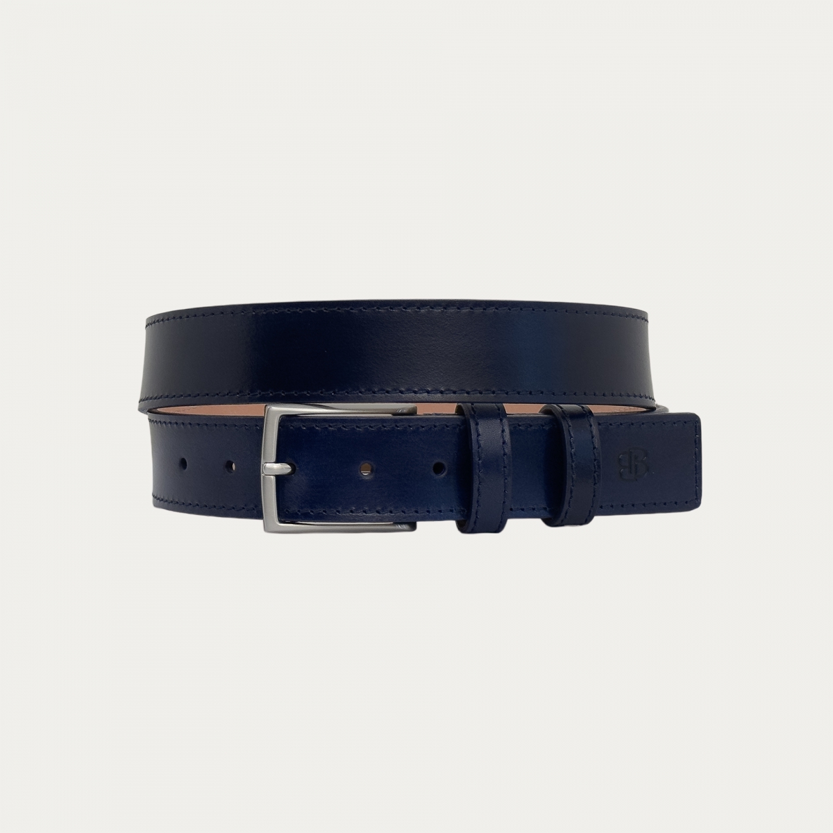 Ceinture bleu marine teintée à la main sans nickel