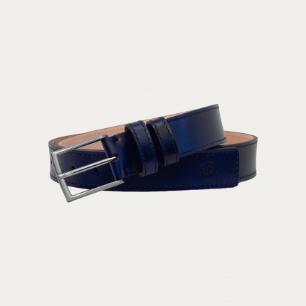 Hand-colored navy blue belt nickel-free