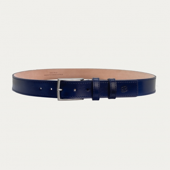 Ceinture bleu marine teintée à la main sans nickel