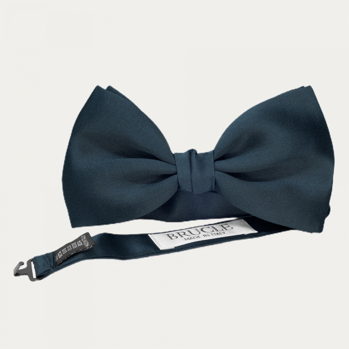 Midnight blue silk satin bow tie