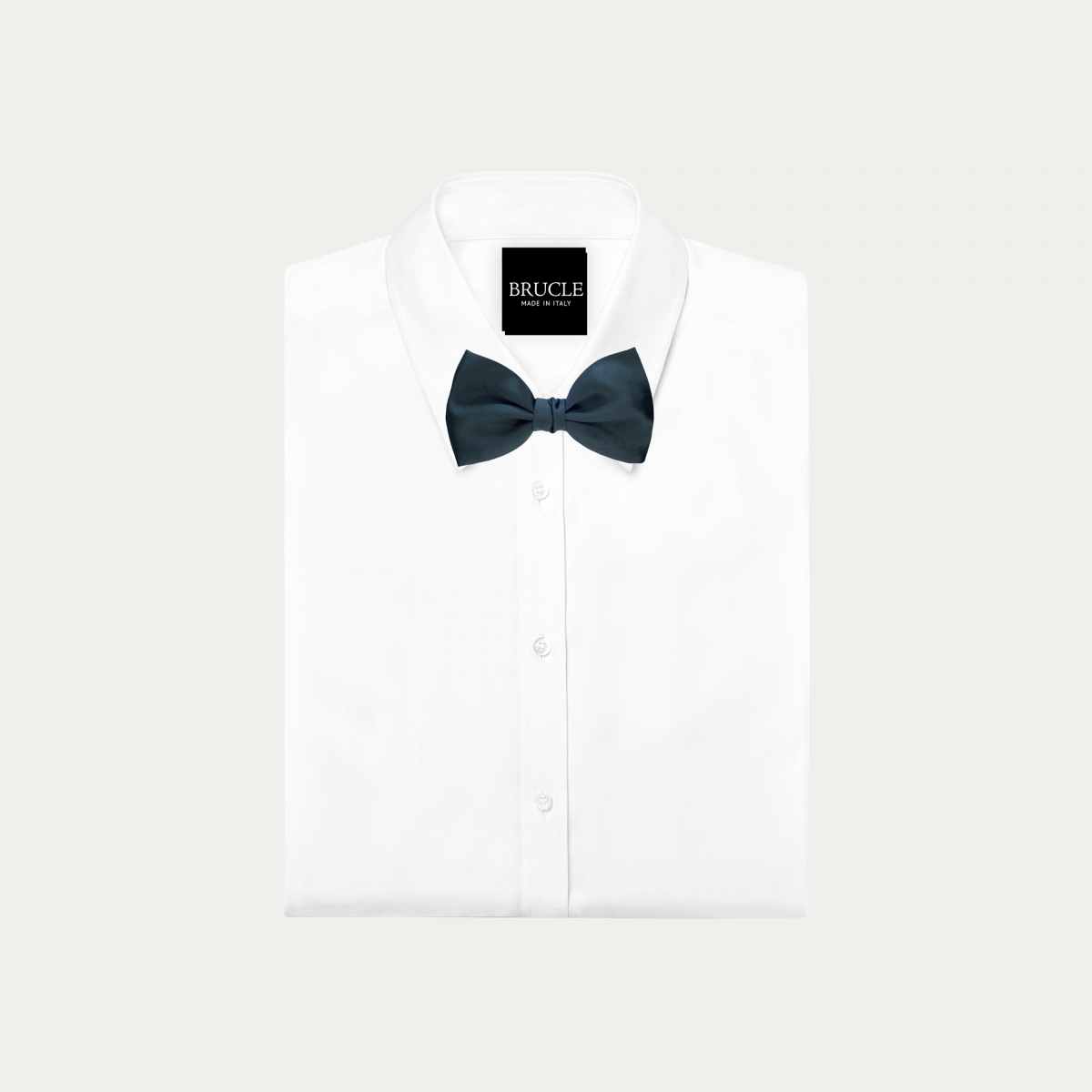 Midnight blue silk satin bow tie