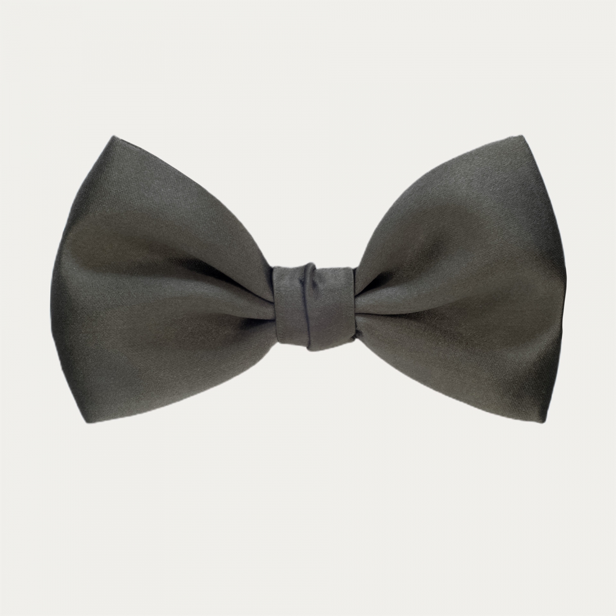 Olive green silk satin men's pre-tied bow tie