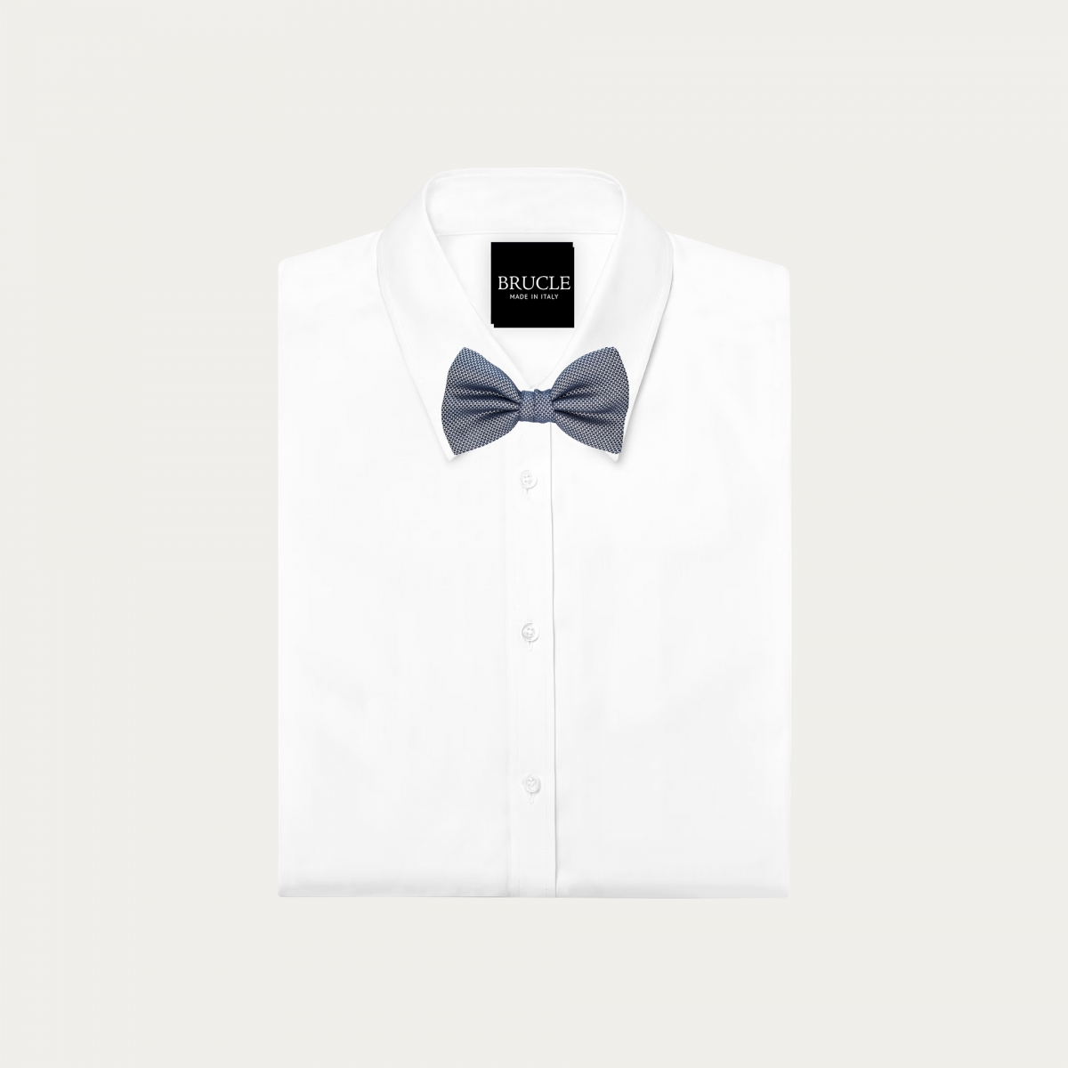 Men's blue and white silk bow tie