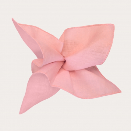 Pink linen pocket square