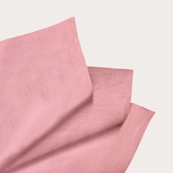 Pink linen pocket square