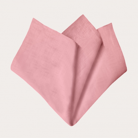 Pink linen pocket square