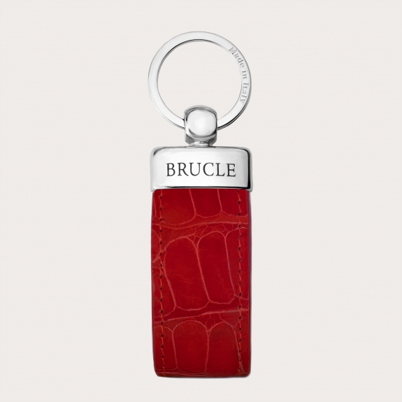 Alligator keychain, glossy red