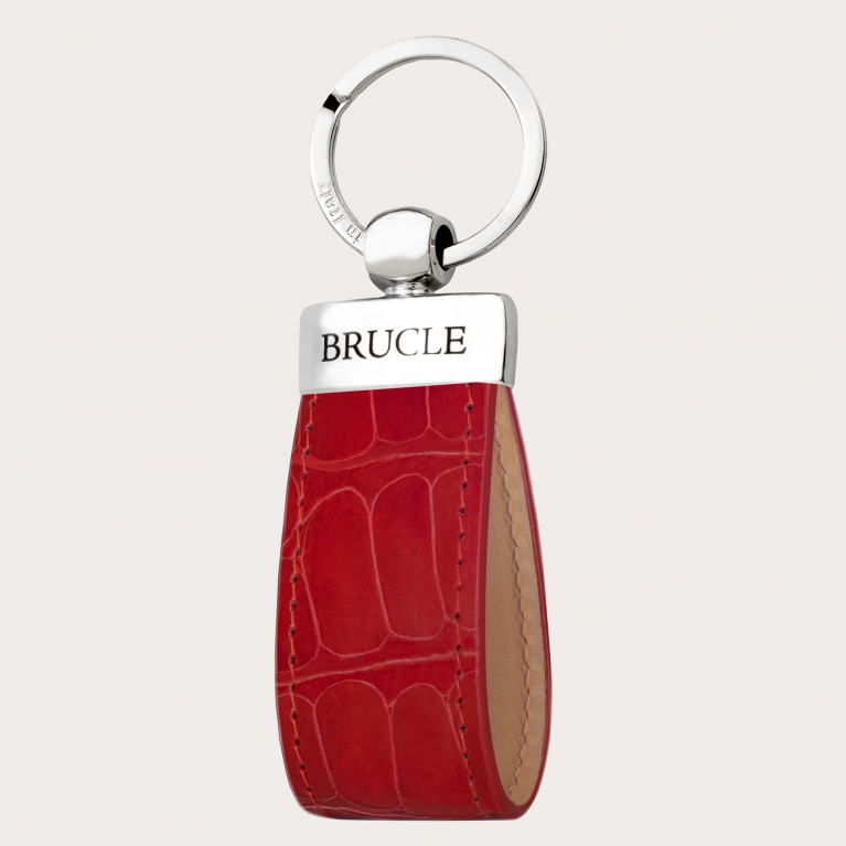 Alligator keychain, glossy red