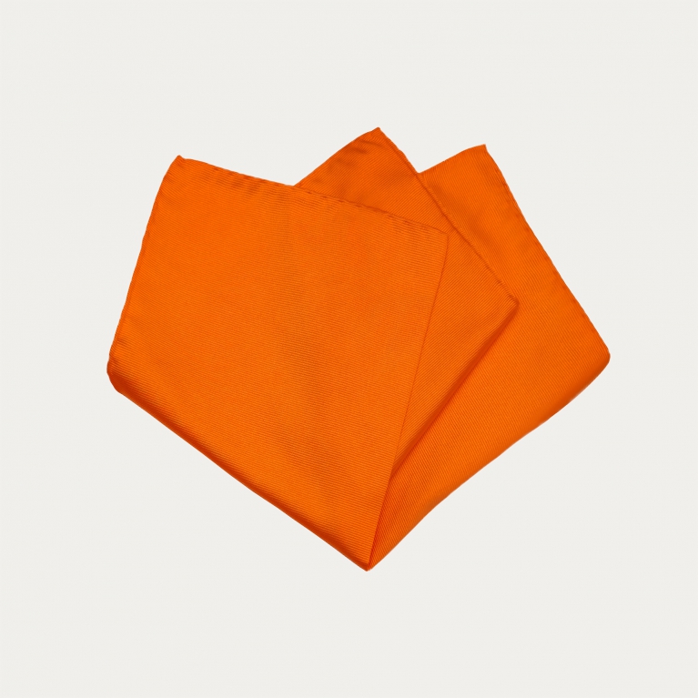 Pochette de costume pour homme en soie orange