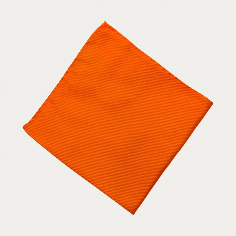 Orange silk men's pocket square