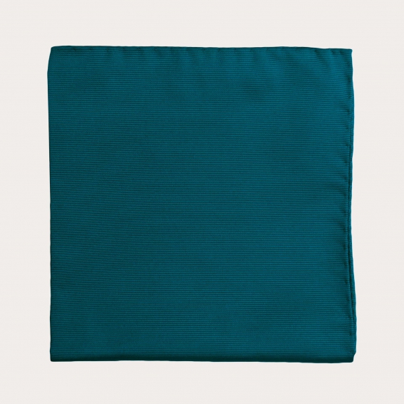 Petrol blue silk pocket square