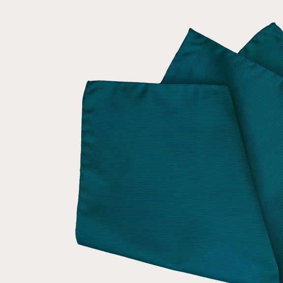 Petrol blue silk pocket square