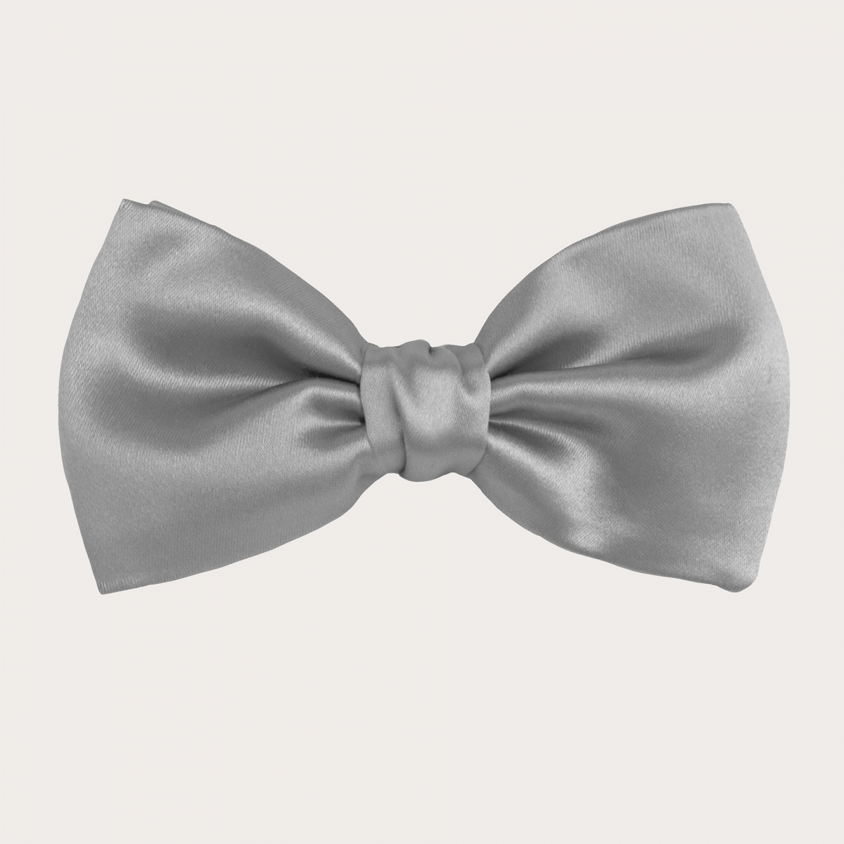 Gray silk satin self-tie bow tie