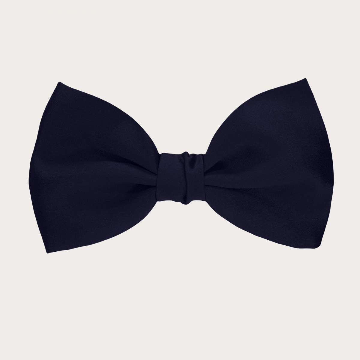 Navy blue silk satin self-tie bow tie