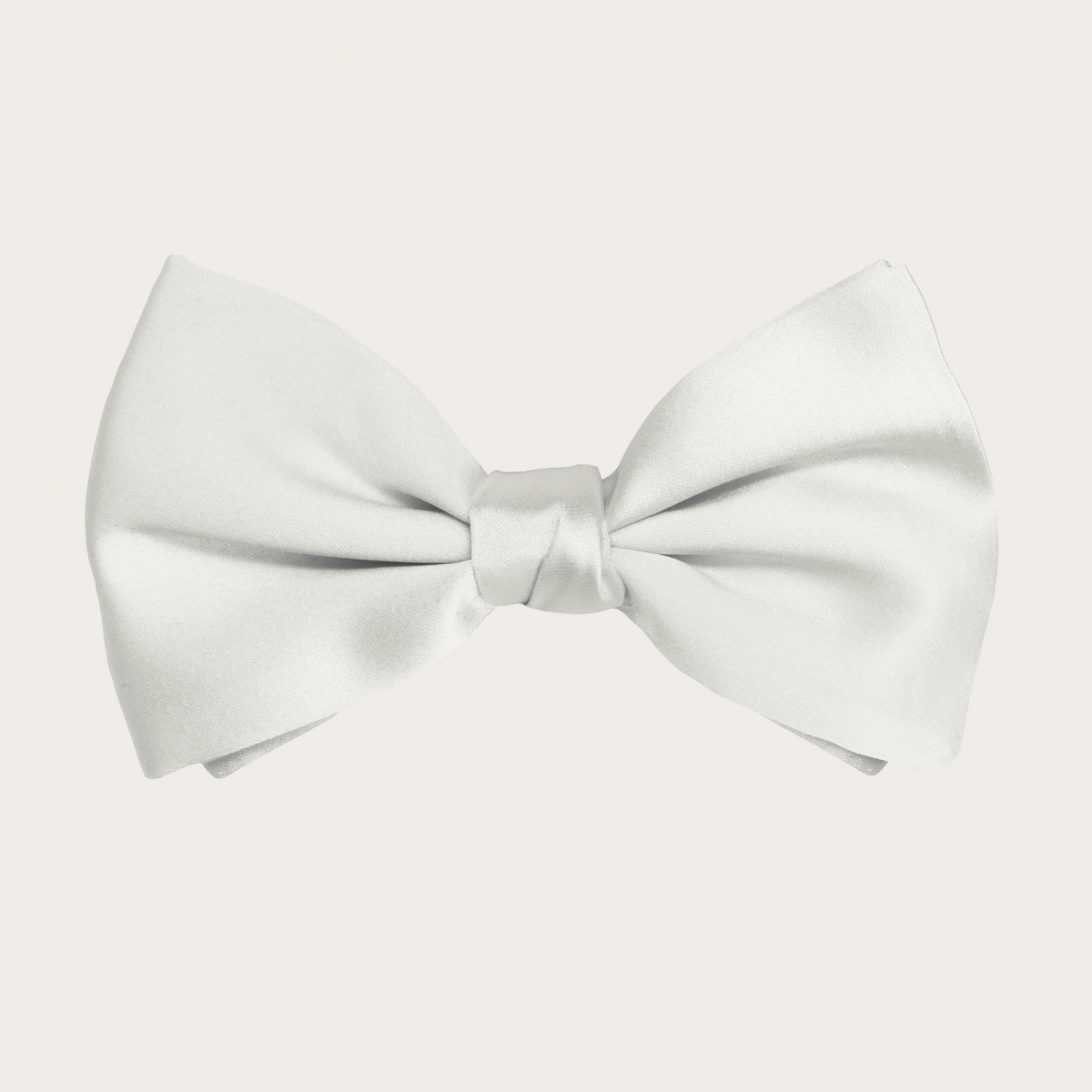 White silk satin self-tie bow tie