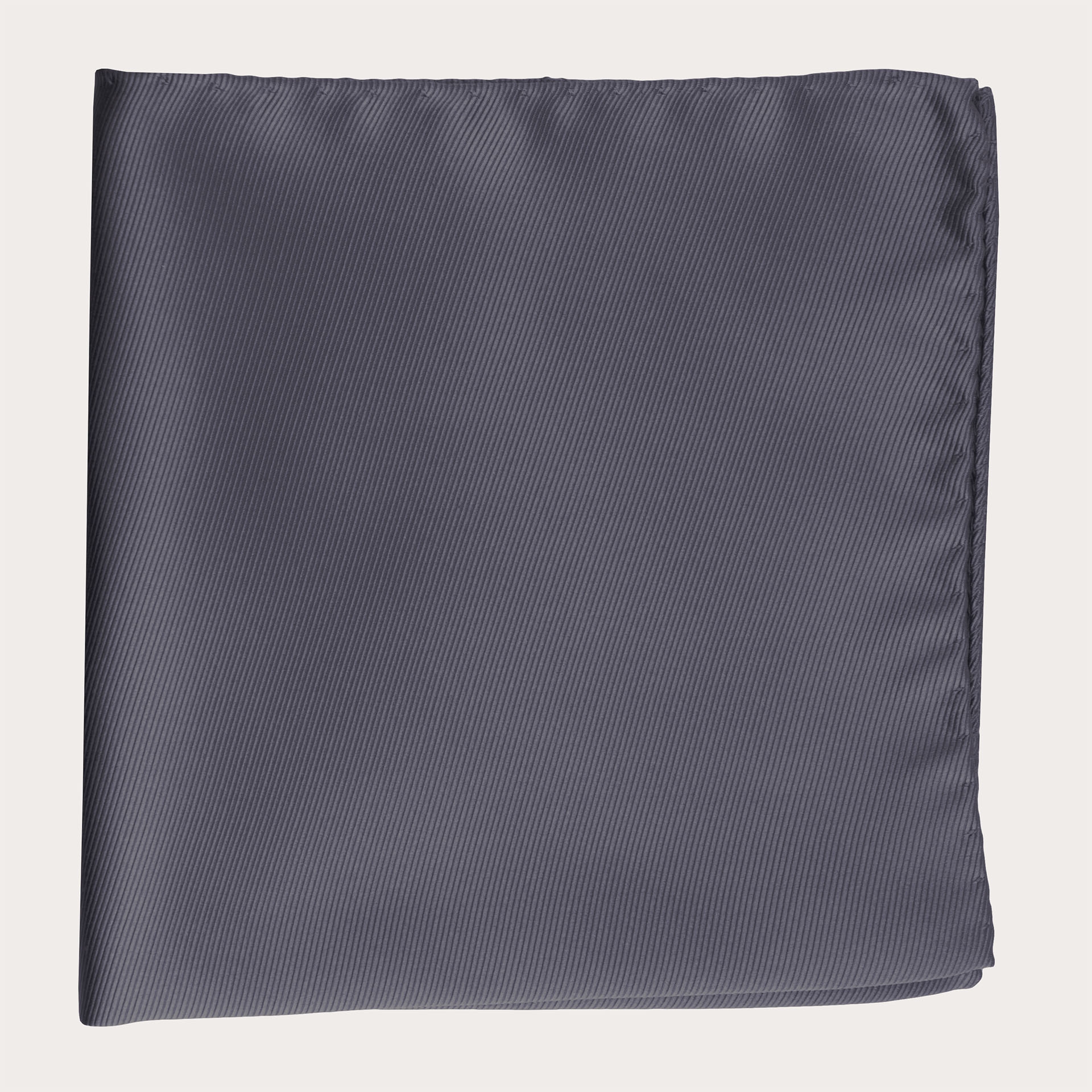 Men's ash grey silk pocket square