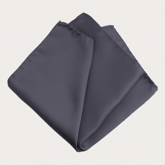 Men's ash grey silk pocket square