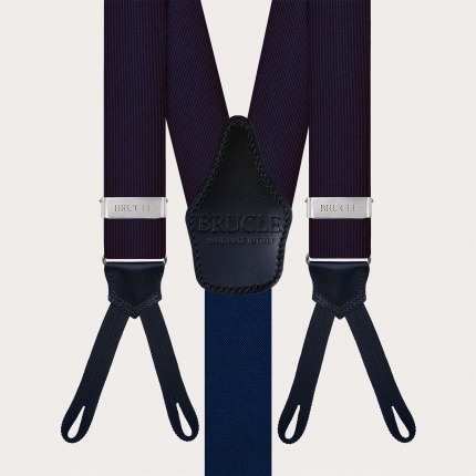 copy of Tirantes en forma de Y con ojales para botones en seda, blue navy