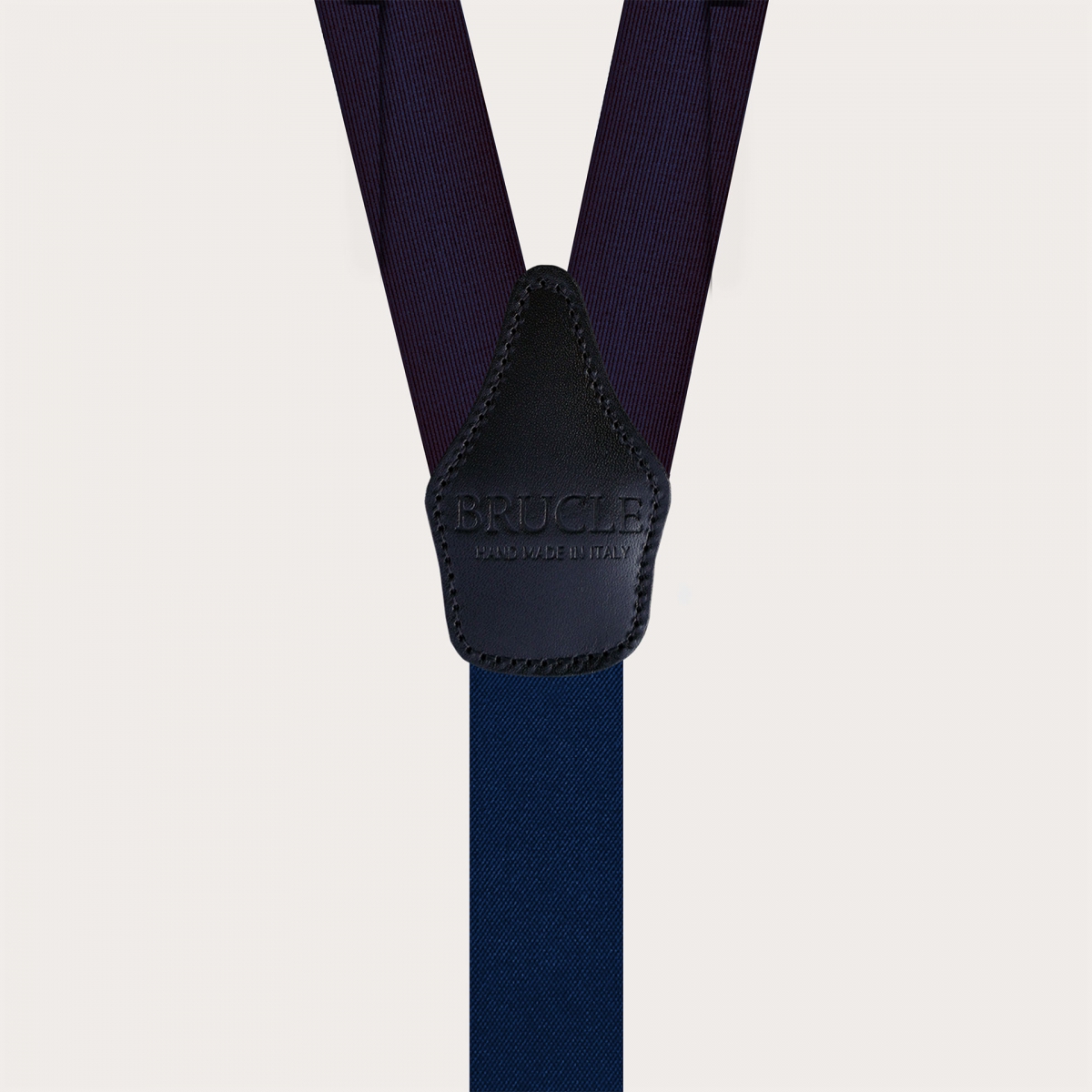 Blue silk suspenders with buttonholes