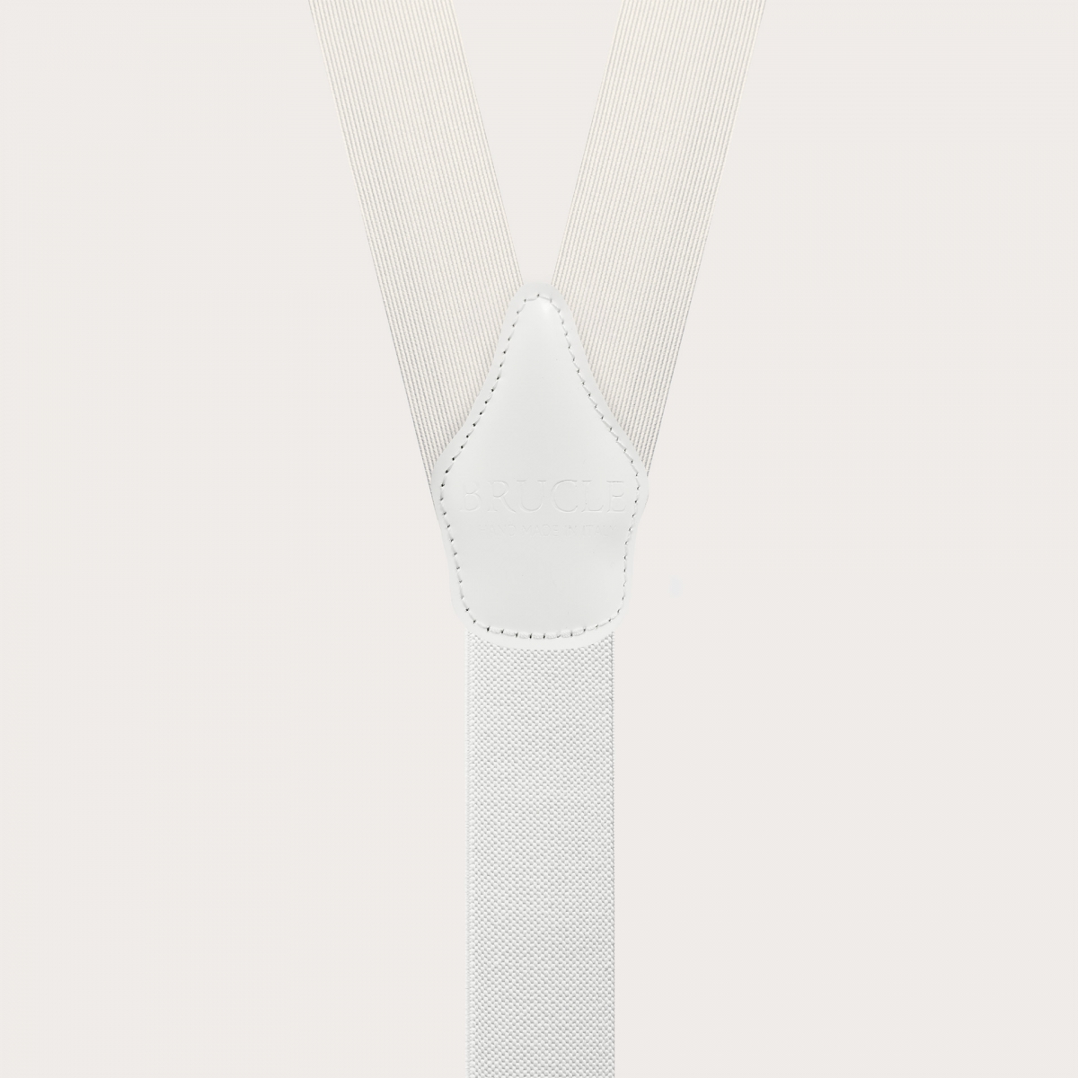 White silk suspenders with gold buttons or clips