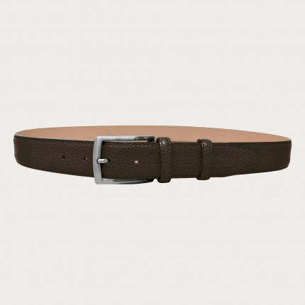 Extra-long brown elk print belt