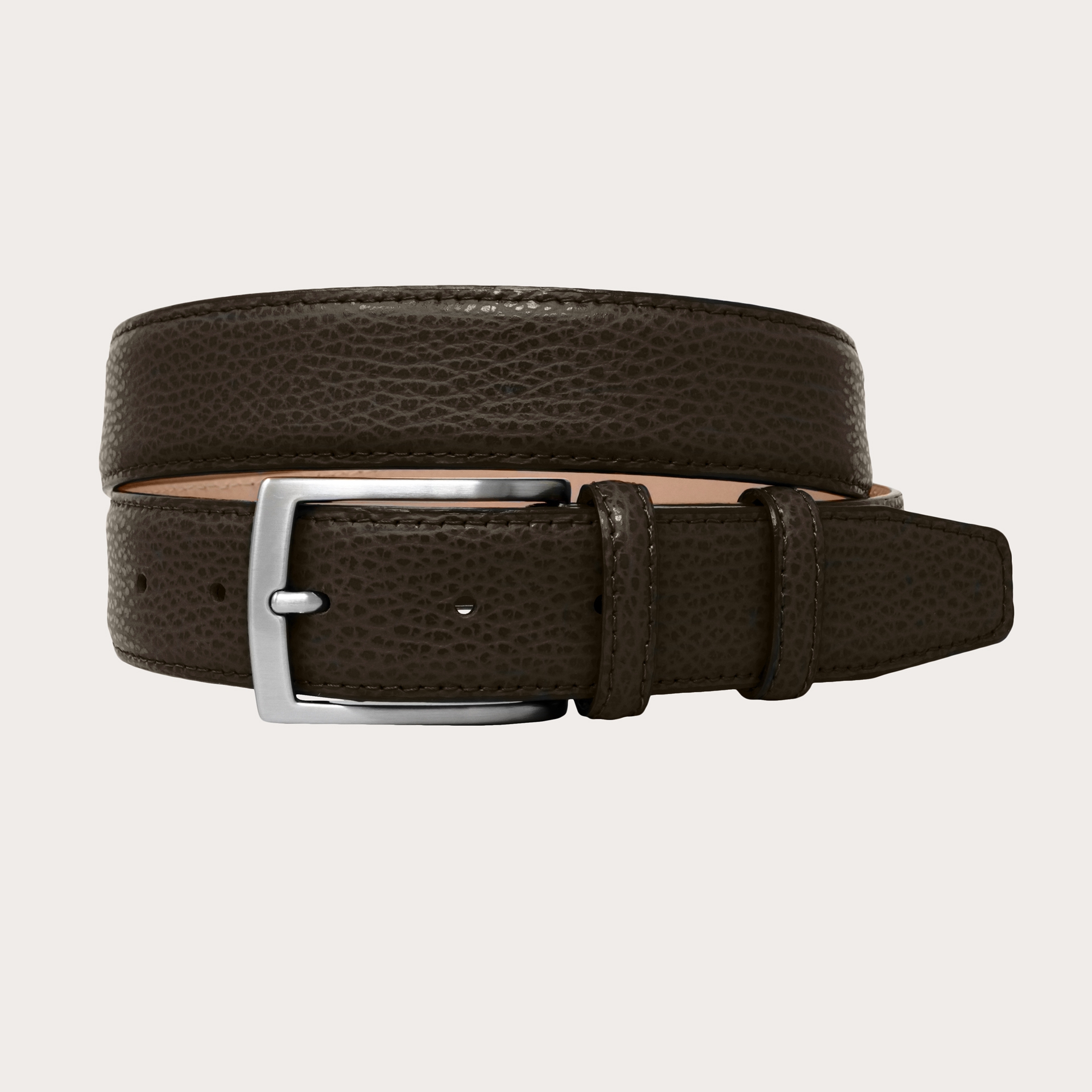 Ceinture longue marron à motif élan