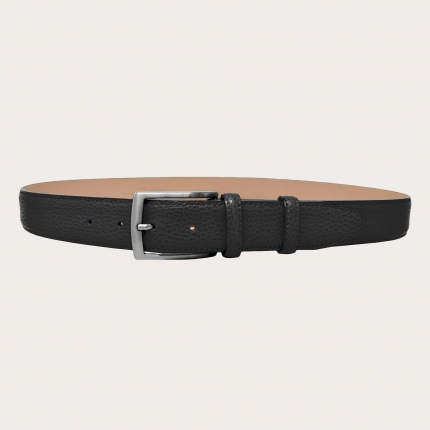 Ceinture noire extra longue en cuir imprimé élan