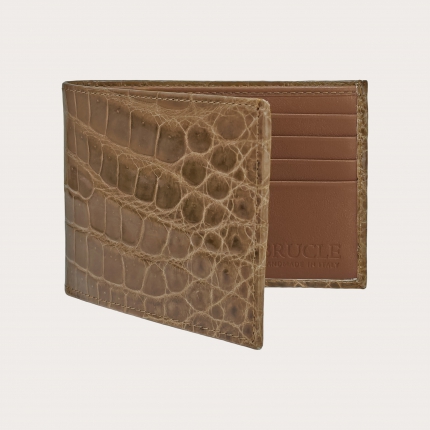 Crocodile men's wallet wallet with flap, sand