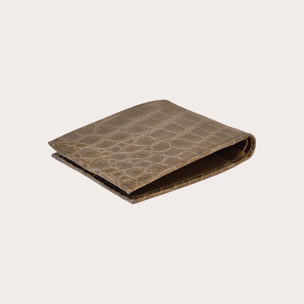 Portefeuille homme en crocodile sable