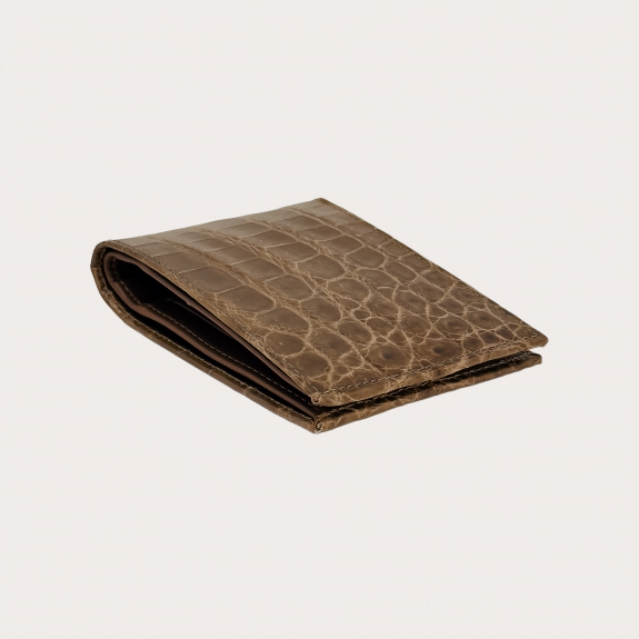 Portefeuille homme en crocodile sable