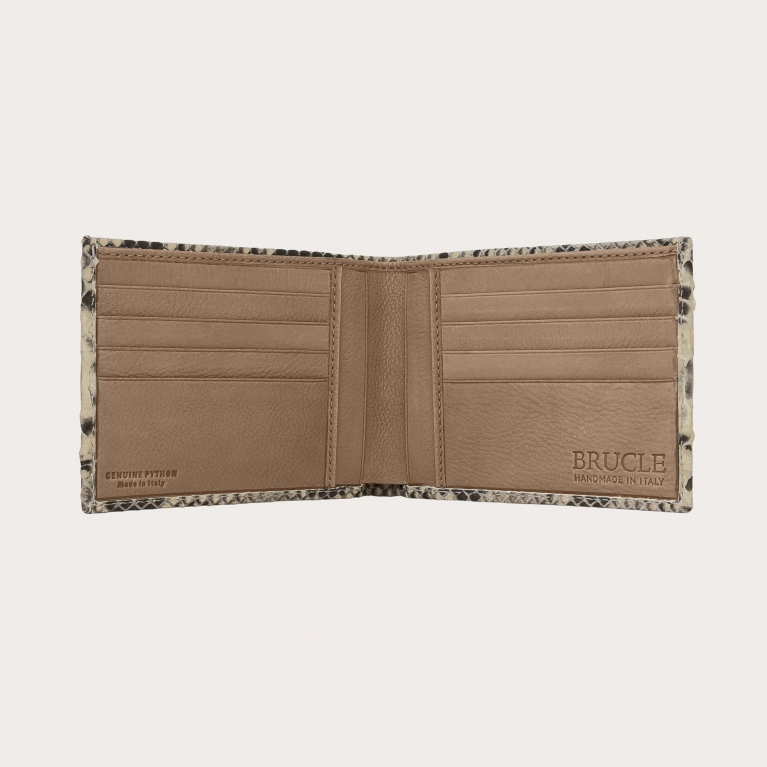 Cartera de lujo para hombre en pitón beige