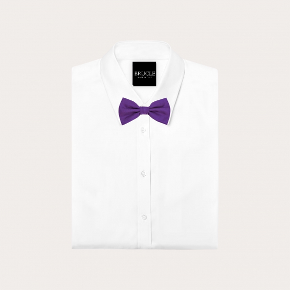 Purple silk bow tie