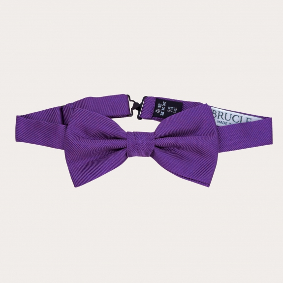 Purple silk bow tie