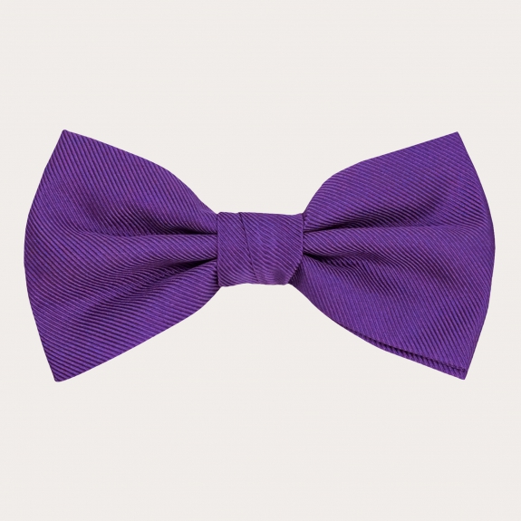 Purple silk bow tie