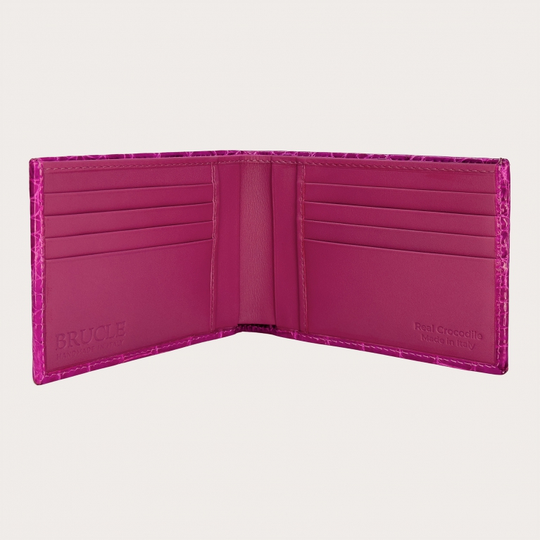 Fuchsia crocodile wallet